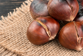 Roasted edible chestnuts