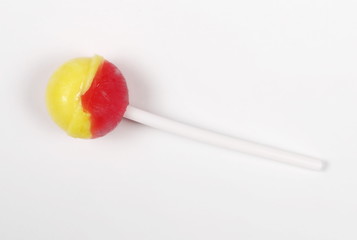 Colorful round shape lollipop on white background