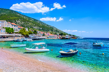 Summertime island Brac Croatia. / Summertime in famous Adriatic destination, town Bol on Island...