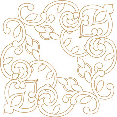 Golden vintage baroque ornament, corner. Retro pattern antique style acanthus. Decorative design element filigree calligraphy vector. - stock vector