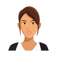 businesswoman wearing executive clothes over white background. colorful design. vector illustration