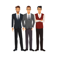 businessmen wearing executive clothes over white background. colorful design. vector illustration