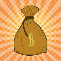 Money bag vector on white background.Money bag sketch by hand drawing.