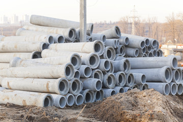 sewer pipe in the trench