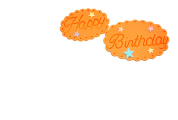 Happy birthday on white background, funny concept