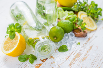 Infused lemon and cucumber water