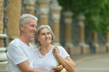 beautiful elderly couple outdoor