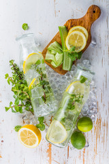 Infused lemon and cucumber water
