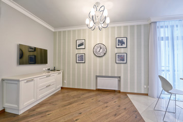 Russia, Moscow region - interior design living room in luxury new apartment