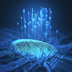 Fingerprint integrated in a printed circuit, releasing binary codes. - 136355414