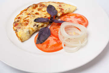 Calzone with ham and tomatoes