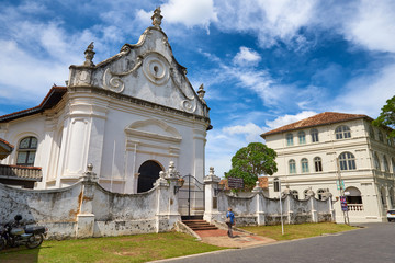 GALLE,SRI-LANKA/JANUARY 30,2017: Dutch reformed church in the fort