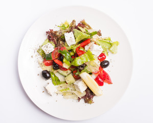 salad with tomato, mozzarella and cabbage
