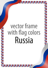 Frame and border of ribbon with the colors of the Russia flag
