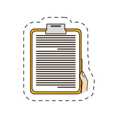 clipboard in the hand icon image, vector illustration design