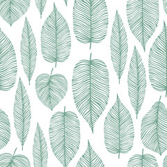 Fototapeta na wymiar Seamless pattern with decorative leaves.