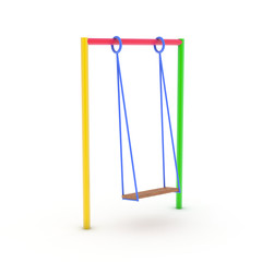 swings for children on a white background