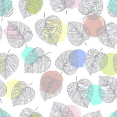 Vector seamless pattern with leaves. 
