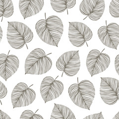 Vector seamless pattern with leaves. 