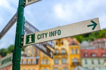 Fototapeta premium Signpost in city