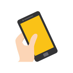 smartphone in the hand related icon, vector illustration