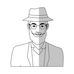 man with hipster style over white background. vector illustration