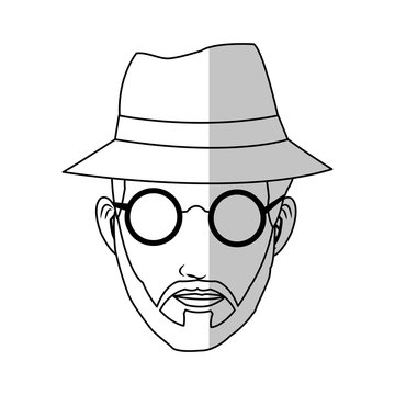 man with hipster style over white background. vector illustration