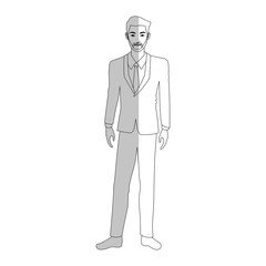 businessman wearing executive clothes over white background. vector illustration