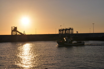 Obraz premium Boat going fishing on Gran Canaria