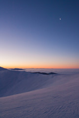 Fototapeta na wymiar colorful winter minutes before sunrise in the Carpathian mountains
