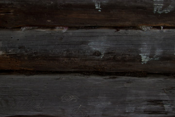 Old abandoned house. Texture of worn boards.