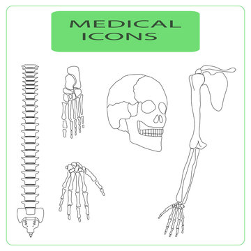 Medical icons on an isolated background