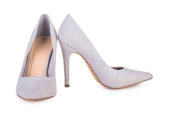 gray shoes on a white background