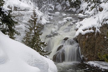 Obraz premium Firehole river falls, Yellowstone National Park