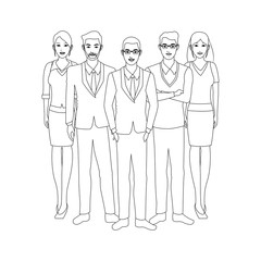 group of businesspeople wearing executive clothes over white background. vector illustration