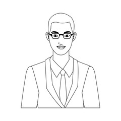 businessman wearing executive clothes over white background. vector illustration