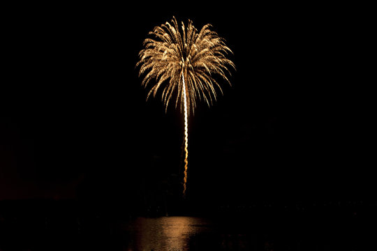 Blooming firework of firework festival in Rouyn-Noranda