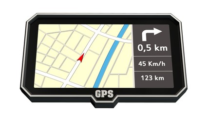GPS Navigation device isolated on white