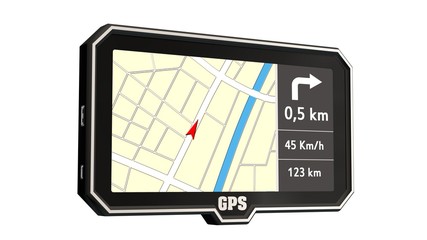 GPS Navigation device isolated on white
