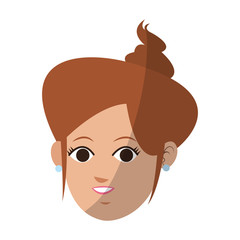 woman face cartoon icon over white background. colorful design. vector illustration
