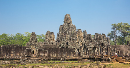Fototapeta na wymiar Bayon temple at Angkor Wat complex