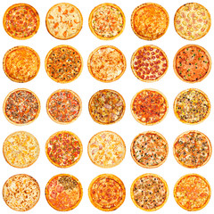 Fototapeta na wymiar Set of different kind of pizza