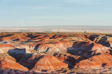 Colorful sandstone of Painted Desert in Petrified Forest National Park, Arizona
