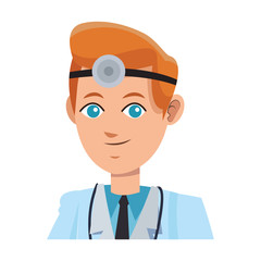 man medical doctor cartoon icon over white background. colorful desing. vector illustration