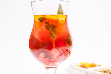 Fruit tea in a glass  