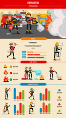 Colorful Firefighting Infographic Concept