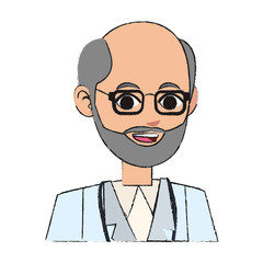 man medical doctor cartoon icon over white background. colorful design. vector illustration