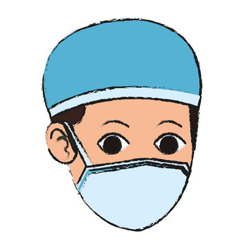 man medical nurse cartoon icon over white background. colorful design. vector illustration