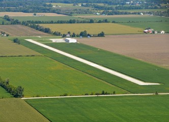 aerial view of a rural airport near Leamington Ontario Canada