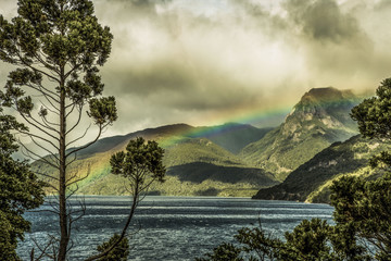 Rainbow on the Futalaufquen Lake.